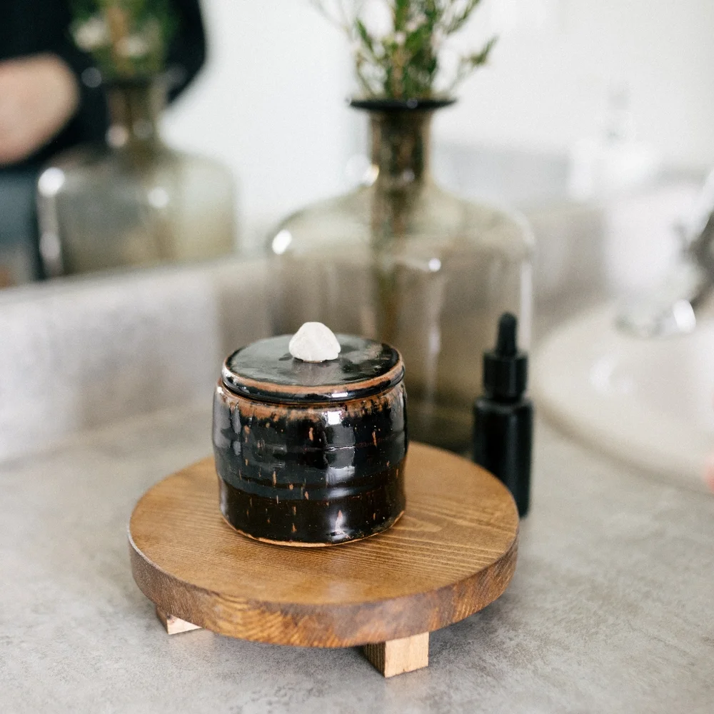 Wooden Round Pedestal Stand